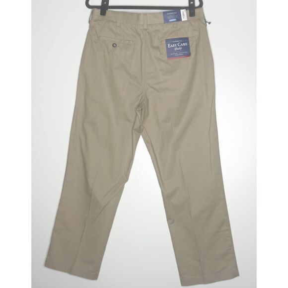 New Croft Barrow Easy Care Khaki Flat Front Wrinkle Resistant Men's Size 34 x 29 - Picture 9 of 10